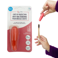 Cape de protection anti-bactérienne pour brosse à dents, coloris Rouge