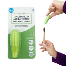 Cape de protection anti-bactérienne pour brosse à dents, coloris Vert