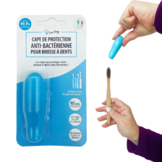 Cape de protection anti-bactérienne pour brosse à dents, coloris Bleu