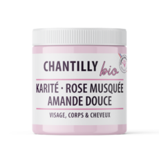 Chantilly Bio Karité, Rose Musquée & Amande Douce, 200ml